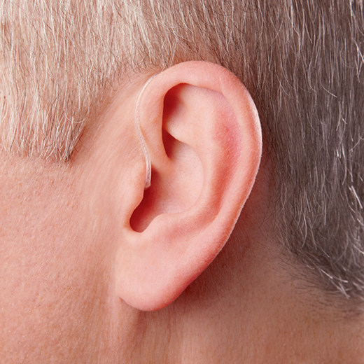 Tinnitus hearing aid on ear