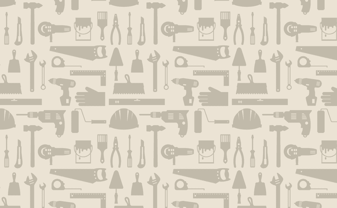 An illustration of power tools in a repeatable pattern